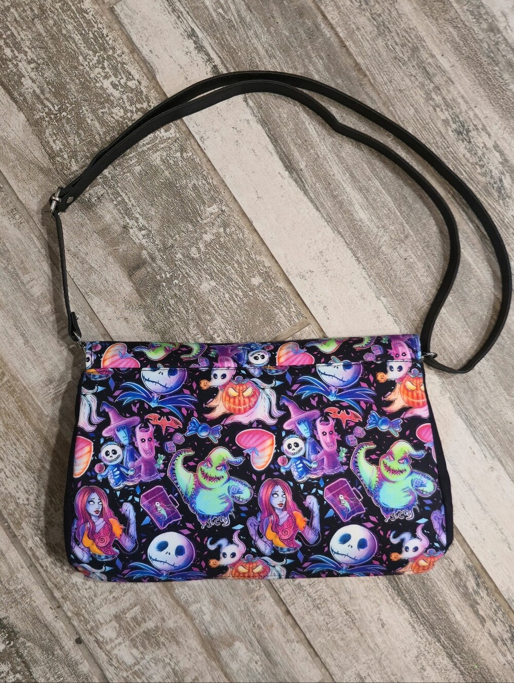 Handmade Halloween Town / Nightmare Before Christmas Colorful Shoulder Bag - Picture 2 of 10